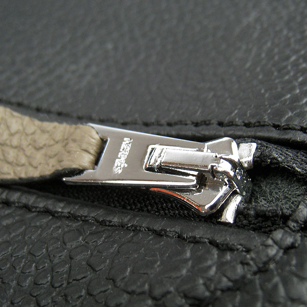 7A Replica Hermes Black/Grey Kelly 32cm Togo Leather Bag 60667 - Click Image to Close